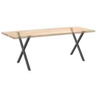 Eettafelpoten 2 st X-vormig 80x(72-73) cm staal antraciet - thumbnail