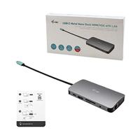 I-tec Metal USB-C Nano Dock HDMI/VGA with LAN + Power Delivery 100 W - thumbnail
