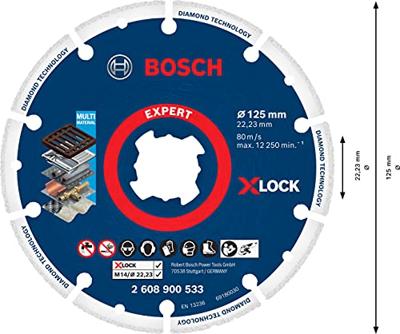 Bosch Accessories 2608900533 X-LOCK Diamanten doorslijpschijf Diameter 125 cm Boordiameter 22.23 mm Metaal 1 stuk(s)