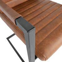 WOOOD Bas Eetkamerstoel - Pu - Cognac - Set van 2 - thumbnail