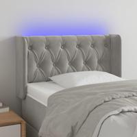 Hoofdbord LED 83x16x78/88 cm fluweel lichtgrijs - thumbnail