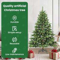 Kunstkerstboom met 150 LED met standaard Groen 150 cm PE en PVC - thumbnail
