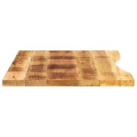 Bureaublad met ronding 100x50x2,5 cm massief ruw mangohout - thumbnail