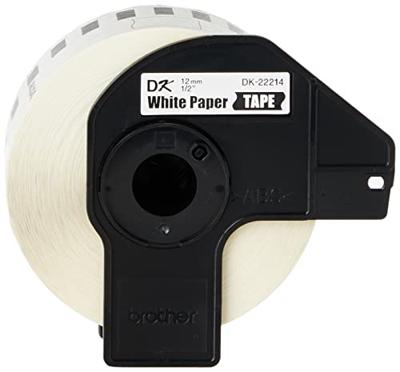 Doorlopende Thermische Papierband Brother DK-22214 12 x 30,48 mm Zwart Zwart/Wit Wit