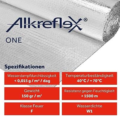 Alkreflex ONE energiebesparende reflectiefolie - radiator/dak/gevel - 0.6x10 m