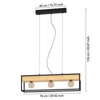 Eglo HanglampLibertad 1 met hout - 900349 - thumbnail