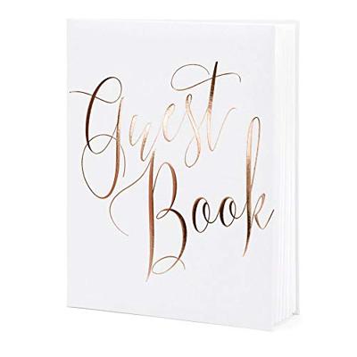 Gastenboek wit rose gold letters