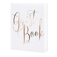 Gastenboek wit rose gold letters - thumbnail