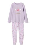 Name it kinder-meisjes pyjama katoen - Pastel Lilac - Organisch katoenen meisjes nachtkleding - 128 - 128 - thumbnail