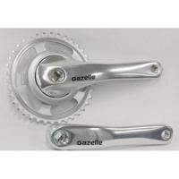 Gazelle Crankstel linea 38t aluminium/staal zilver - thumbnail