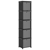 VidaXL Kast met 5 vakken met boxen 103x30x72,5 cm stof zwart - thumbnail