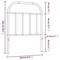 Hoofdbord metaal wit 75 cm - thumbnail