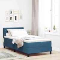 Boxspringbed met Matras met matras Donkerblauw 90 x 200 cm Stof - thumbnail