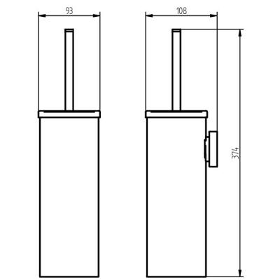 Haceka Kosmos Closetborstelgarnituur 9,3x10,8x37,2 cm RVS Geborsteld