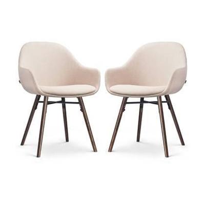 Nolon Nena-Mae Eetkamerstoelen Set van 2 - Beige - Walnoot
