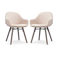 Nolon Nena-Mae Eetkamerstoelen Set van 2 - Beige - Walnoot - thumbnail