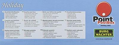 Burg Wächter HOLIDAY 5842 W Brievenbus Plaatstaal Wit Sleutelslot