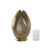 Kaarshouder Home ESPRIT Gouden Metaal Kristal 24 x 24 x 38,5 cm - thumbnail