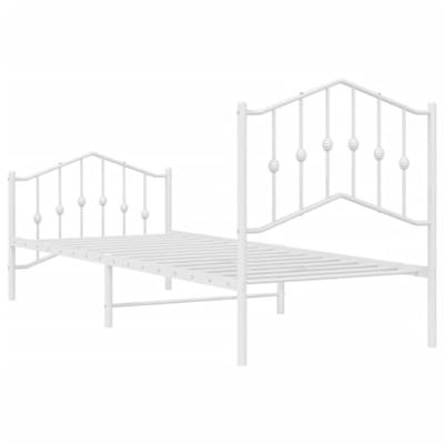 Bedframe met hoofd- en voeteneinde metaal wit 90x200 cm Bedframe met hoofd- en voeteneinde metaal wit 90x200 cm