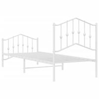 Bedframe met hoofd- en voeteneindemetaal wit 90x200 cm - thumbnail