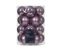 Decoris kerstballen glas 20st Lila 6cm - thumbnail