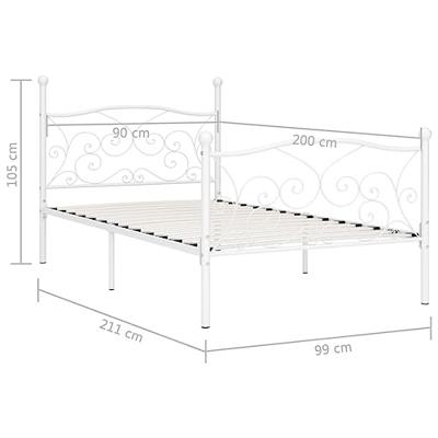 VidaXL Bedframe met lattenbodem metaal wit 90x200 cm VidaXL Bedframe met lattenbodem metaal wit 90x200 cm