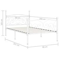 Bedframe met lattenbodem metaal wit 90x200 cm - thumbnail