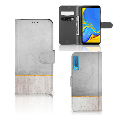 Samsung Galaxy A7 (2018) | Book Style Case | Wood Concrete Samsung Galaxy A7 (2018) | Book Style Case | Wood Concrete