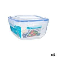 Hermetische Lunchtrommel Leknes Transparant Polypropyleen Vierkant 1,5 L (12 Stuks) - thumbnail
