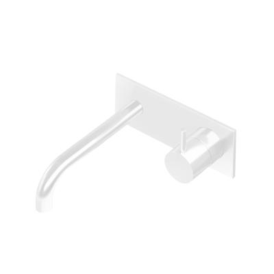 Hotbath Cobber afbouwdeel inbouw wastafelmengkraan met achterplaat en 18 cm uitloop mat wit CB006EXT18WH