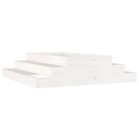 VidaXL Plantenbak 110x110x27 cm massief grenenhout wit - thumbnail