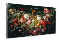 Schilderij - Slinger van bloemen en fruit, Jan Davidsz de Heem , print op canvas - thumbnail