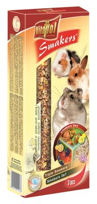 Vitapol Mix kolven (walnoot-fruit-popcorn) voor knaagdieren - 3 st. - 135 g