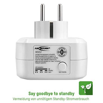Ansmann 1260-0002 Energiezuinig stopcontact Wit Randaarde stekker 1 stuk(s)