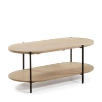 Kave Home Salontafel Palmia Mangohout, 55 x 110cm - Naturel - Ovaal - thumbnail