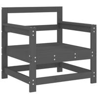 Tuinstoelen 2 st met kussens massief grenenhout grijs - thumbnail