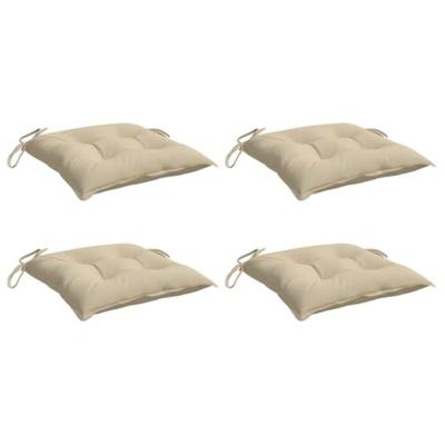 VidaXL Stoelkussens 4 st 40x40x7 cm oxford stof beige