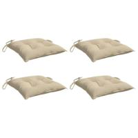 VidaXL Stoelkussens 4 st 40x40x7 cm oxford stof beige - thumbnail