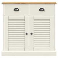 Dressoir met lades VIGO 78x40x75 cm massief grenenhout wit - thumbnail