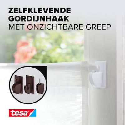 tesa POWERSTRIPS® Vario gordijnhaak Bruin Inhoud: 4 stuk(s) tesa POWERSTRIPS® Vario gordijnhaak Bruin Inhoud: 4 stuk(s)