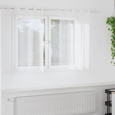 Voile Gordijn met gordijnen 2 pcs Wit 140 x 140 cm Polyester