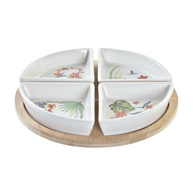Set voor voorgerechtjes DKD Home Decor Wit Multicolour Natuurlijk Bamboe Keramiek Tropisch 21,5 x 21,5 x 1 cm (5 pcs) Set voor voorgerechtjes DKD Home Decor Wit Multicolour Natuurlijk Bamboe Keramiek Tropisch 21,5 x 21,5 x 1 cm (5 pcs)