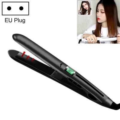 Mini keramische vloeibare kristallen Hair Straightener haar krultang Dual Purpose elektrische Splint EU Plug (zwart)