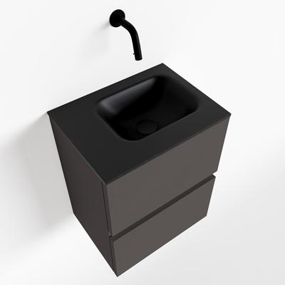 MONDIAZ ADA 40cm toiletmeubel dark grey. LEX wastafel urban links zonder kraangat