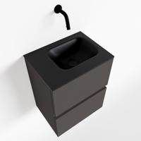 MONDIAZ ADA 40cm toiletmeubel dark grey. LEX wastafel urban links zonder kraangat - thumbnail