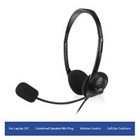 Hoofdtelefoon met microfoon Ewent EW3567 Zwart (1 Stuks) - thumbnail