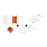 Regendoucheset Best Design White Rond Thermostatische Inbouwset Mat Wit - thumbnail