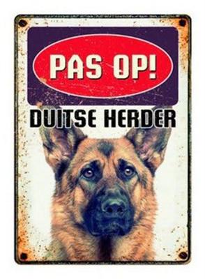 Plenty Gifts waakbord blik duitse herder