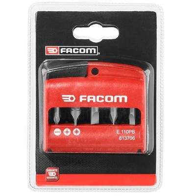 Facom Combinatieset van 10 Bits | 1/4" - Serie 1 - 25 mm + Bithouder - N°1 - E.110PB