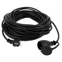 REV Verlengkabel voor buiten, waterdicht 25 m, 3680 W, H05RR-F, zwart - thumbnail